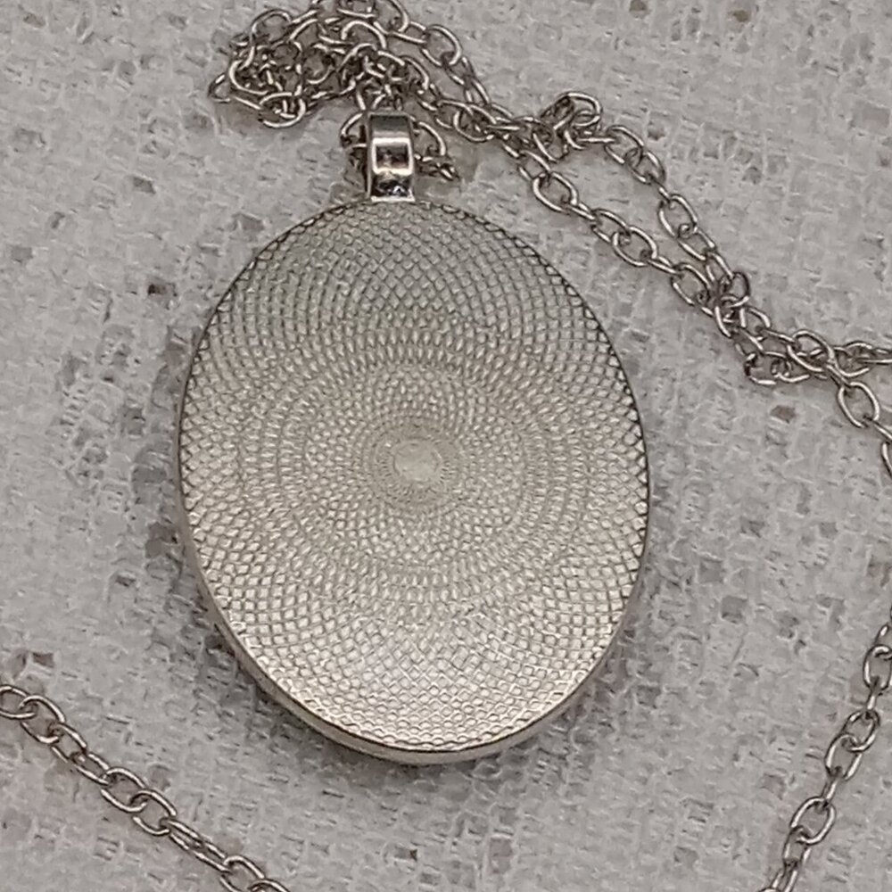 Zodiac Celestial Necklace Oval Pendant Astrological Symbols Silver-tone Chain - Picture 4 of 10